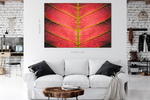 Impression sur toile - Feuille rouge d'automne #E0648