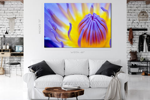 Impression sur toile - Pollen de nénuphar violet #E0651