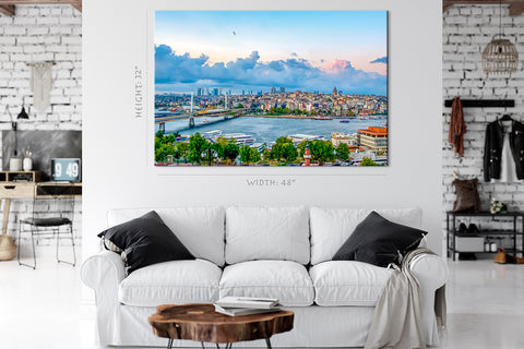 Impression sur toile - Paysage urbain d'Istanbul au coucher du soleil #E0291