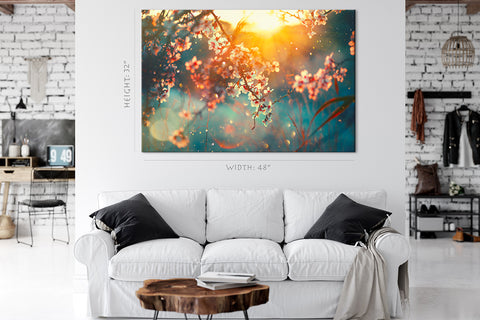 Canvas Print -  Blooming Apricot At Sunrise #E0820