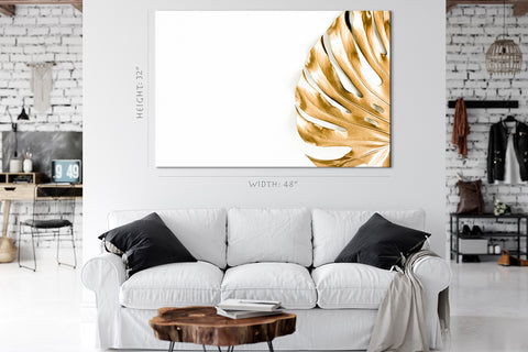 Impression sur toile - Feuille d'or de Monstera #E0727