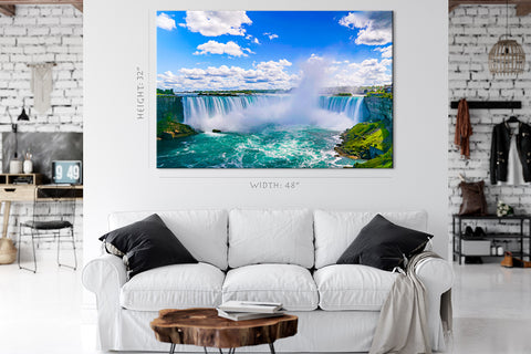 Impression sur toile - Chute d'eau du Niagara par une journée ensoleillée, Canada #E0583