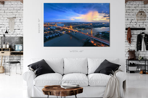 Canvas Print -  Bhumibol Bridge In Bangkok #E0307