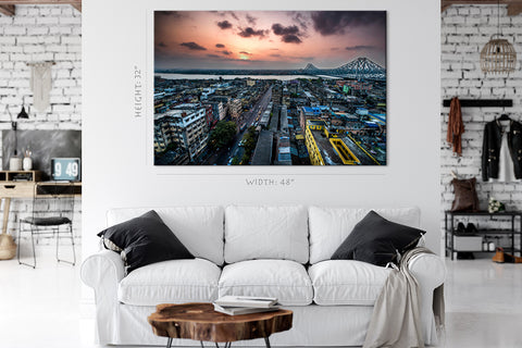 Impression sur toile - Paysage urbain de Calcutta #E0292