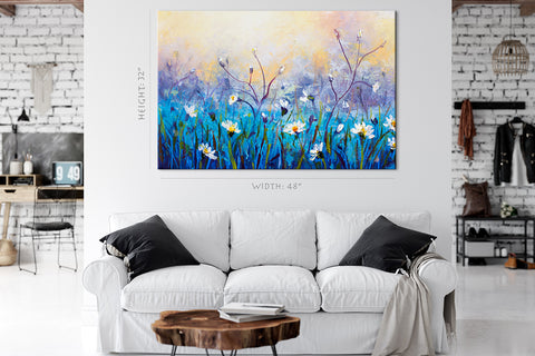 Canvas Print -  Beautiful Field Flowers, Oil Painting #E0851