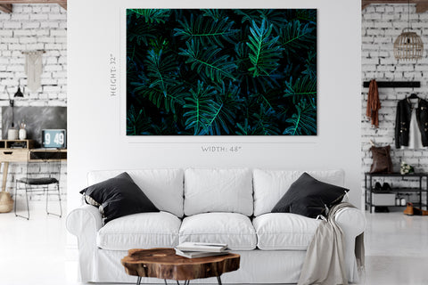 Impression sur toile - Feuilles tropicales vertes #E0826