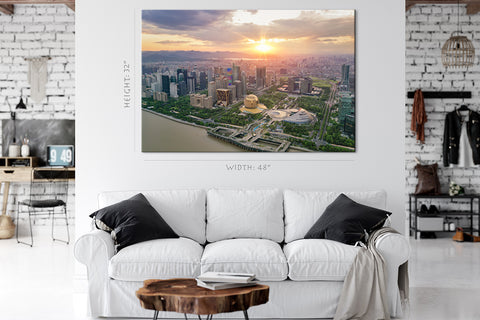 Impression sur toile - Paysage panoramique de la ville de Hangzhou #E0260