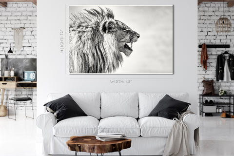 Canvas Print -  Portrait Of Angry Lion #E1025