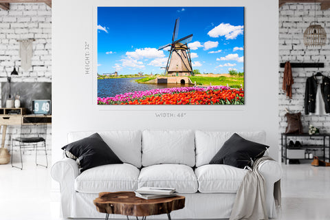 Canvas Print -  Tulip Flowerbed In Summer, Holland #E0746