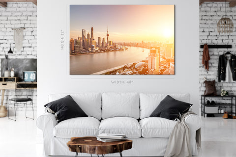 Canvas Print -  Huangpu River, Shanghai Skyline, China #E0470