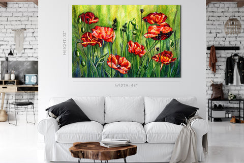 Canvas Print -  Poppies Field #E0879