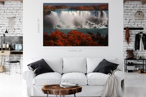 Canvas Print -  American Waterall Adorned By Colorful Autumn Trees, Canada #E0574