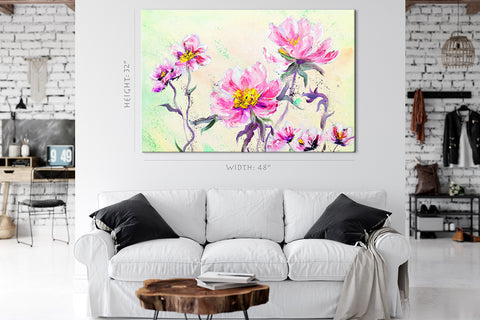 Canvas Print -  Pink Peonies, Oil Painting #E0831