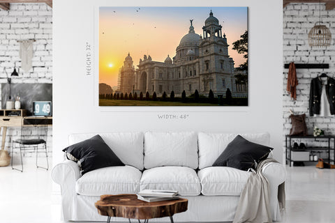 Impression sur toile - Kolkata Victoria Memorial Museum Cityscape #E0281