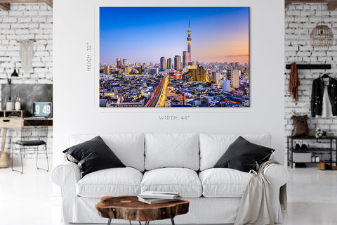 Impression sur toile - Sumida Skyline, Tokyo, Japon #E0493