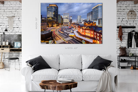 Impression sur toile - Paysage urbain de Tokyo, district de Marunouchi Japon #E0488