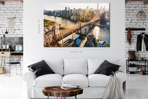 Impression sur toile - Vue aérienne du pont Ed Koch Queensboro, New York #E0397