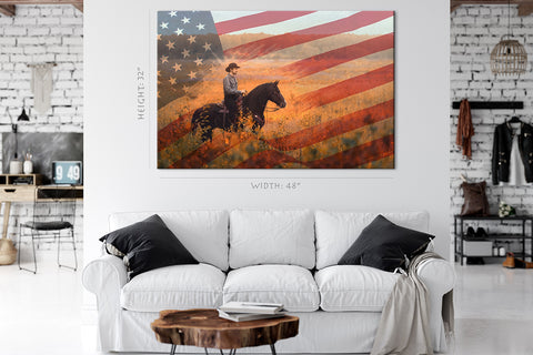 Impression sur toile - Western Cowboy Portrait #E0927