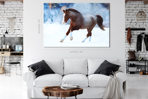 Impression sur toile - Cheval en hiver #E0898