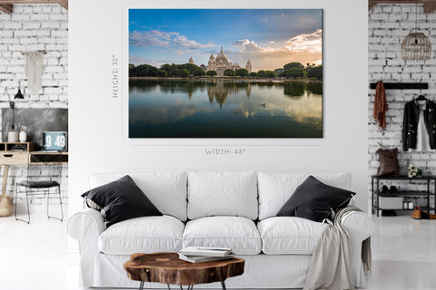 Canvas Print -  Kolkata Victoria Memorial Skyline #E0282