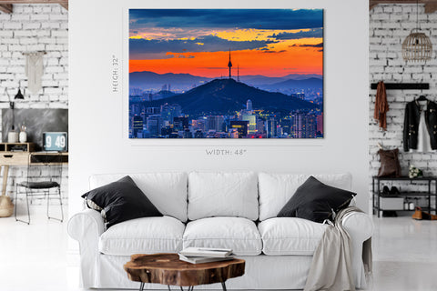 Canvas Print -  Namsan Skyline At Sunrise, Seoul, South Korea #E0448