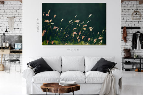 Impression sur toile - Fleurs d'herbe sur la pelouse #E0632