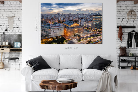 Canvas Print -  Aerial View Of Teatro Colon Buenos Aires, Argentina #E0265