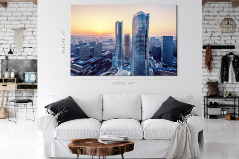 Impression sur toile - Nouvelle ville de Hangzhou au lever du soleil #E0253