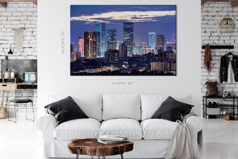 Impression sur toile - Skyline de Chengdu la nuit, Chine #E0331