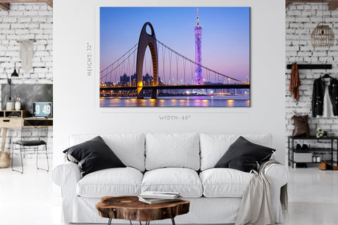 Impression sur toile - Liede Bridge à Guangzhou, Chine #E0439