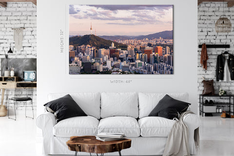 Canvas Print -  Aerial View Of Seoul Skyscrapers At Sunset, South Korea #E0446