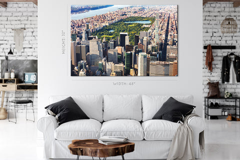 Impression sur toile - Vue aérienne de Central Park à Midtown, New York #E0399