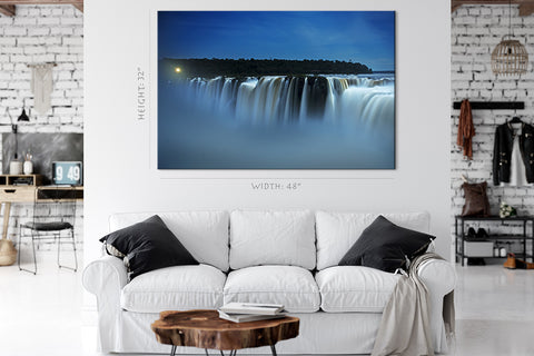 Impression sur toile - Cascade d'Iguazu de nuit, Misiones, Argentine #E0562