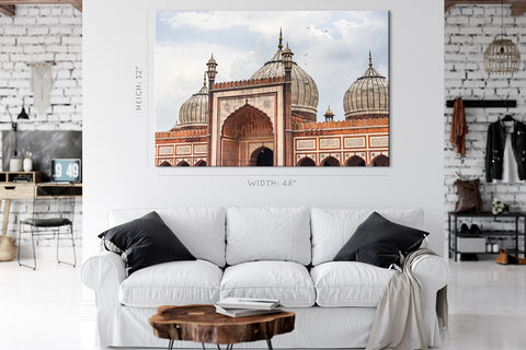 Impression sur toile - Monument de la mosquée Ama, New Delhi, Inde #E0476