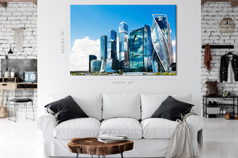 Impression sur toile - Gratte-ciel en miroir à Moscou #E0325