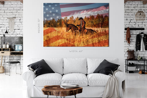 Impression sur toile - Western Cowboy Portrait #E0914