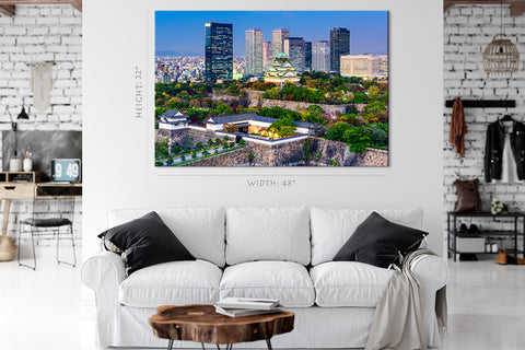 Canvas Print -  Osaka And Castle Park Skyline #E0363