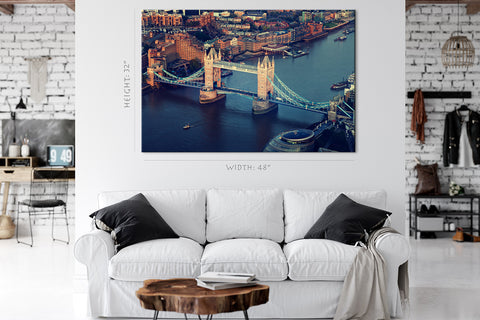 Canvas Print - London Aerial View con Tower Bridge #E0269