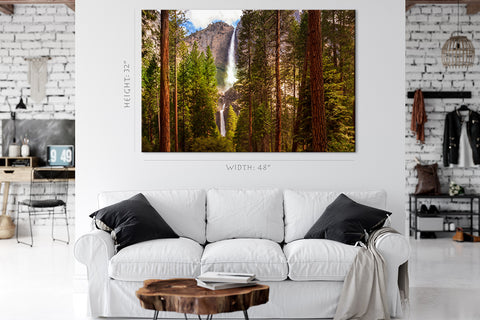 Impression sur toile - Cascade encadrée, Yosemite #E0561