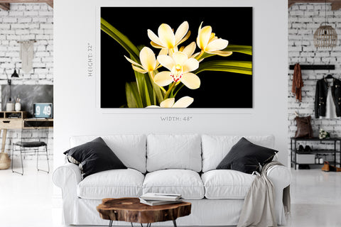 Impression sur toile - Orchidées jaunes magiques #E0680