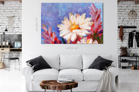 Canvas Print -  Wonderful Daisy, Oil Painting #E0867