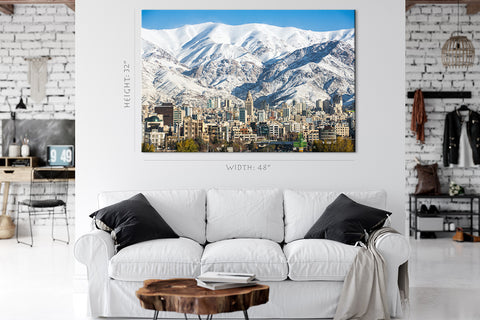 Impression sur toile - Skyline d'hiver de Téhéran #E0277