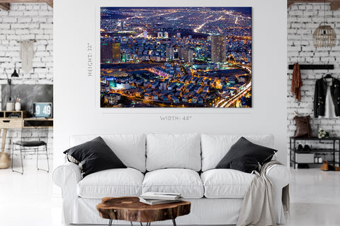 Impression sur toile - Skyline de Téhéran la nuit #E0283