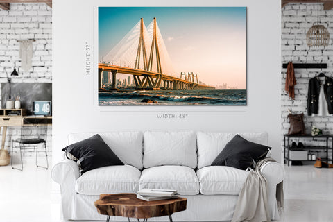 Impression sur toile - Vue sur la mer de Bandra Worli, Mumbai, Inde #E0420