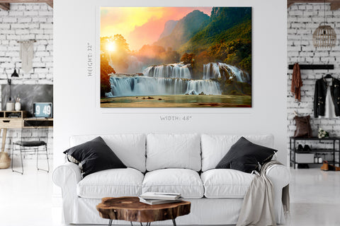 Canvas Print -  Ban Gioc Waterfall At Sunset, Cao Bang, Vietnam #E0510
