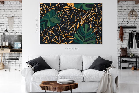 Canvas Print -  Abstract Monstera Leafs #E0888