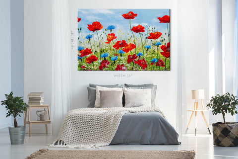 Canvas Print -  Red Poppies At Morning #E0880