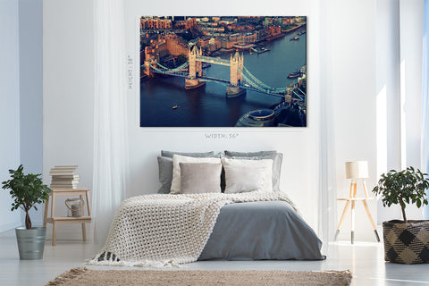 Canvas Print - London Aerial View with Tower Bridge #E0269