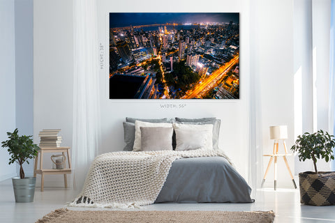 Canvas Print -  Mumbai Skyscrapers At Night, India #E0411