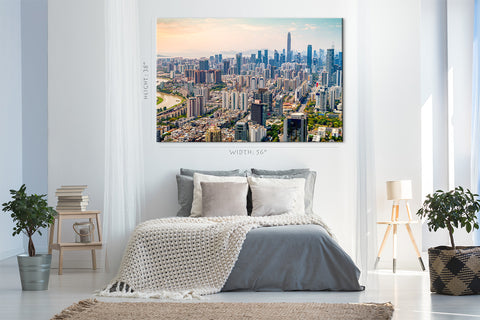 Impression sur toile - Vue du paysage urbain de Shenzhen, Chine #E0385